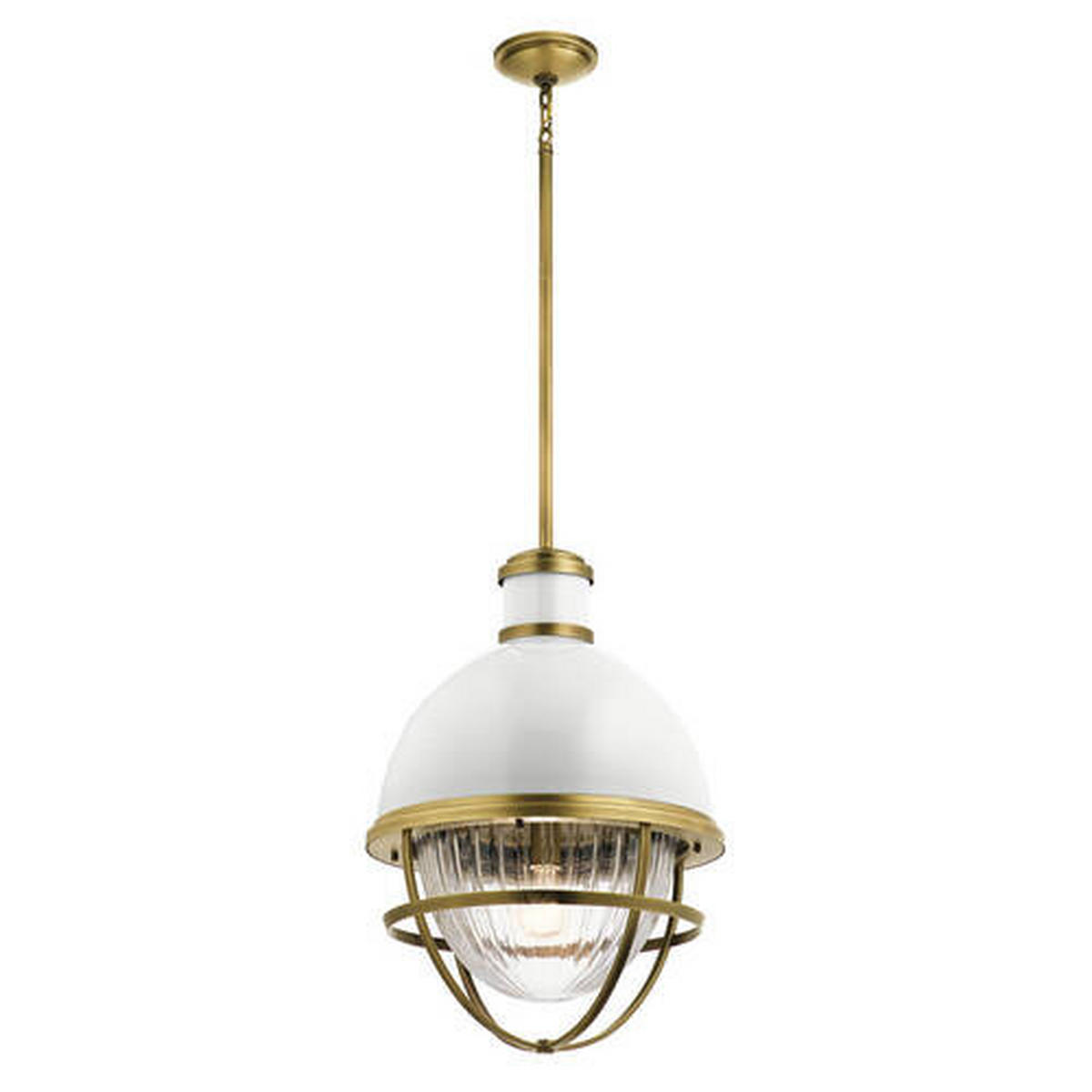 VISEČA SVETILKA  Elstead Tollis  40.8/75.1 cm          E27 - bela/barve medenine, Design, kovina/steklo (40.8/75.1cm) - Elstead Lighting