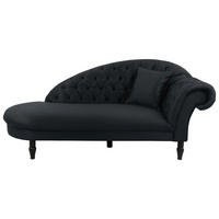 RÉCAMIERE Anthrazit Velours  - Anthrazit/Schwarz, Design, Holz/Textil (103/91/216cm) - MID.YOU