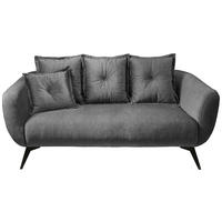 2,5-SITZER in Velours Grau  - Schwarz/Grau, Modern, Holz/Textil (196/94/103cm) - Livetastic
