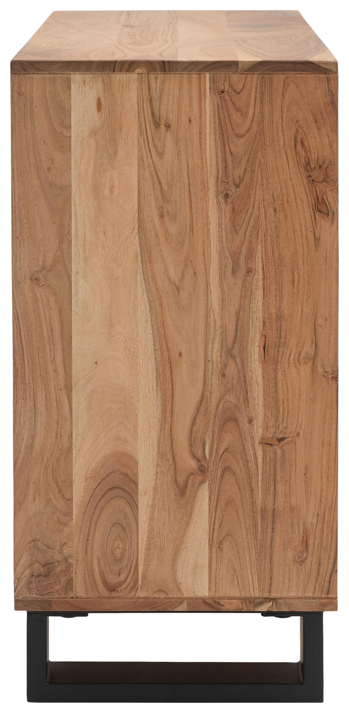 ŠIROKÁ KOMODA, akácia, čierna, farba akácie, 85/80/40 cm - čierna/farba akácie, Design, kov/drevo (85/80/40cm) - Livetastic