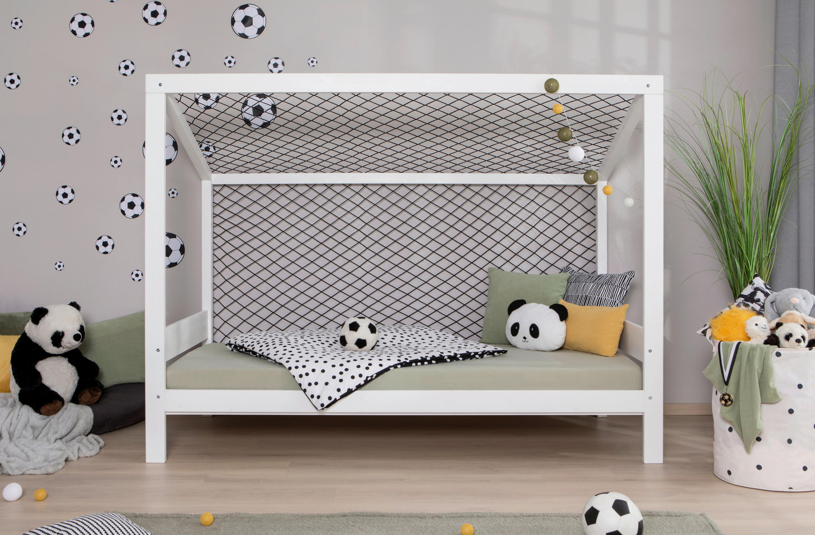 BODENBETT Weiß  - Naturfarben/Weiß, MODERN, Holz/Textil (90/200cm) - MID.YOU