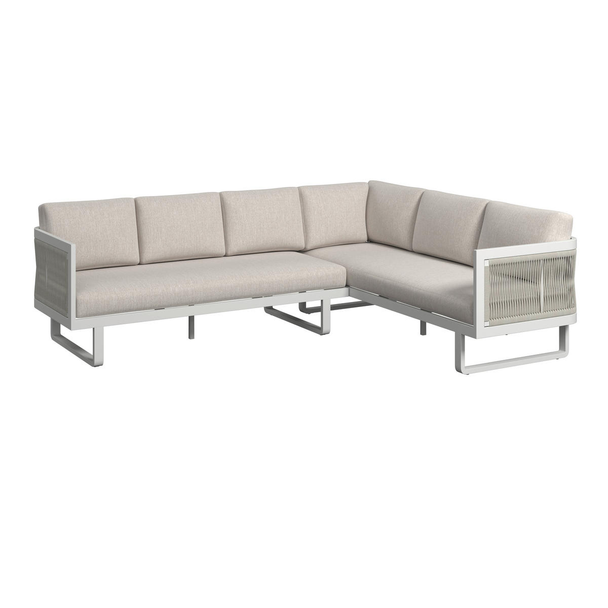 DINING-LOUNGESET Aluminium  - Beige/Hellgrau, Design, Glas/Kunststoff - Amatio