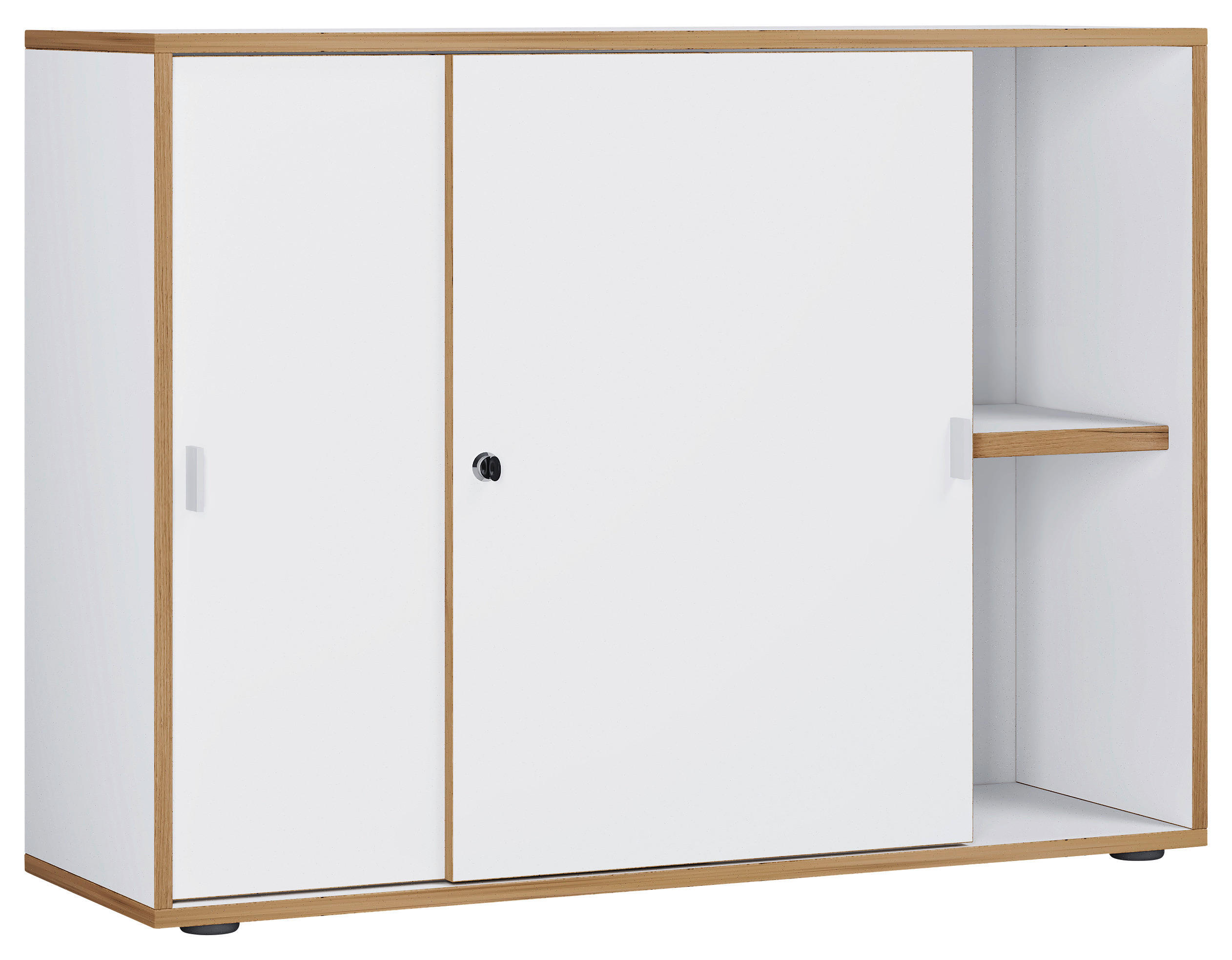 AKTENSCHRANK 100/74/33 cm - Honigeiche/Weiss, Design, Holzwerkstoff (100/74/33cm) - MID.YOU