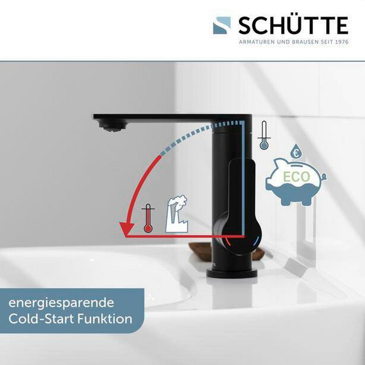WASCHTISCHARMATUR 32416  - Schwarz, Basics, Metall (5,5/17/17,5cm) - Schütte