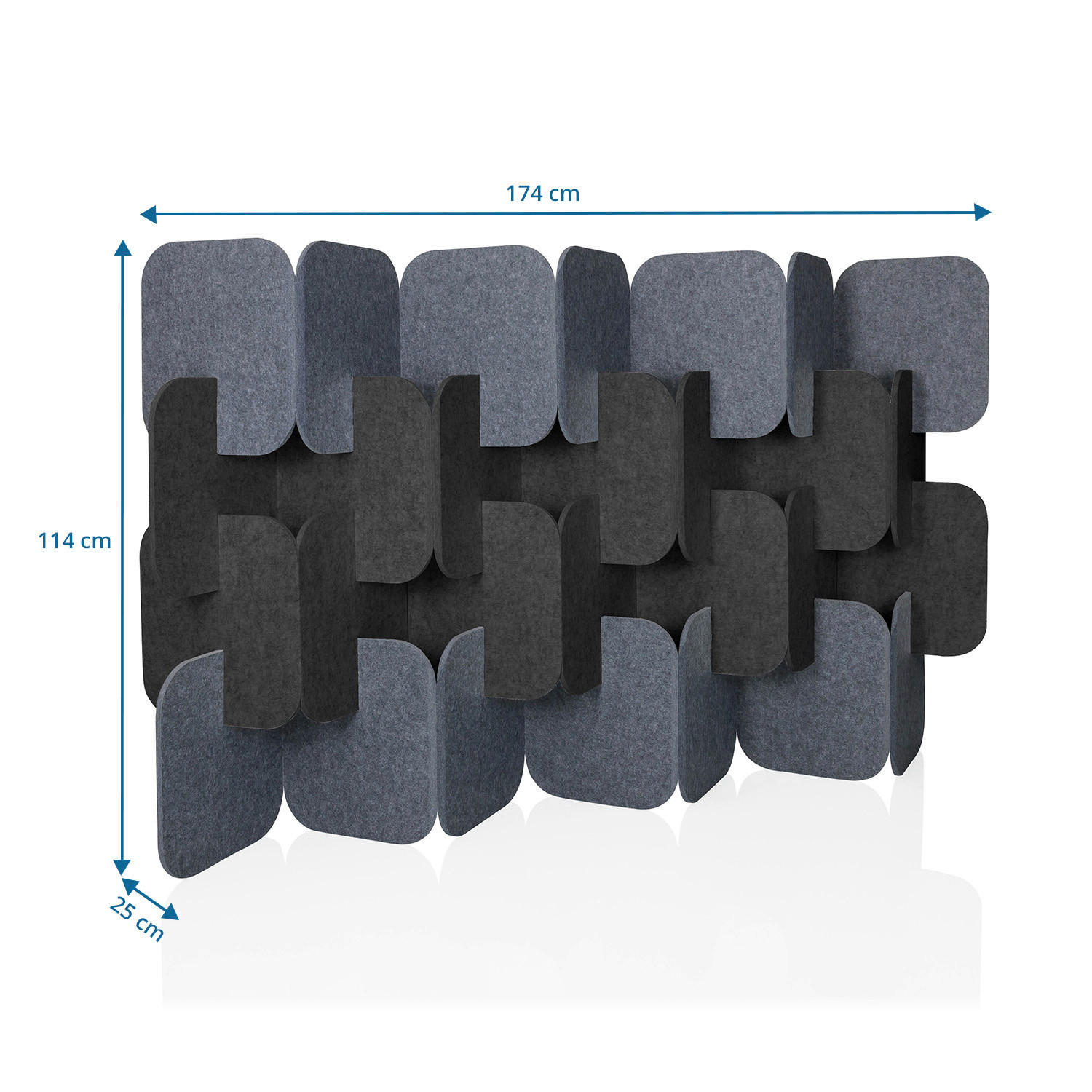 TRENNWAND in Grau, Dunkelgrau - Dunkelgrau/Grau, Basics, Textil (174/114/25cm) - MID.YOU