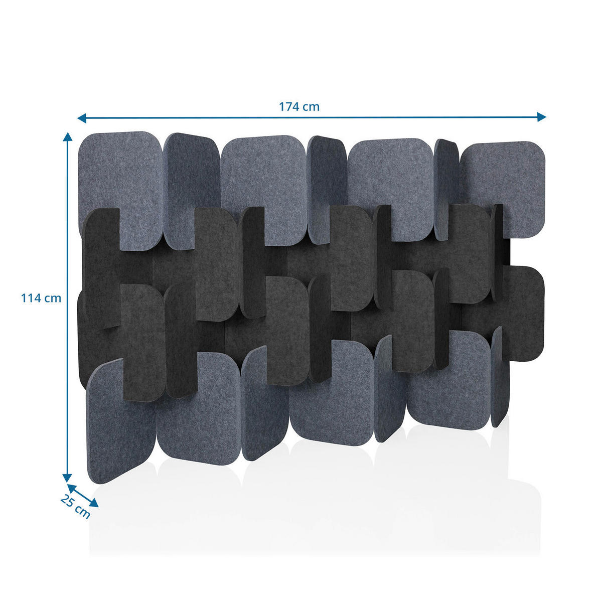TRENNWAND Textil Grau, Dunkelgrau  - Dunkelgrau/Grau, Basics, Textil (174/114/25cm) - MID.YOU