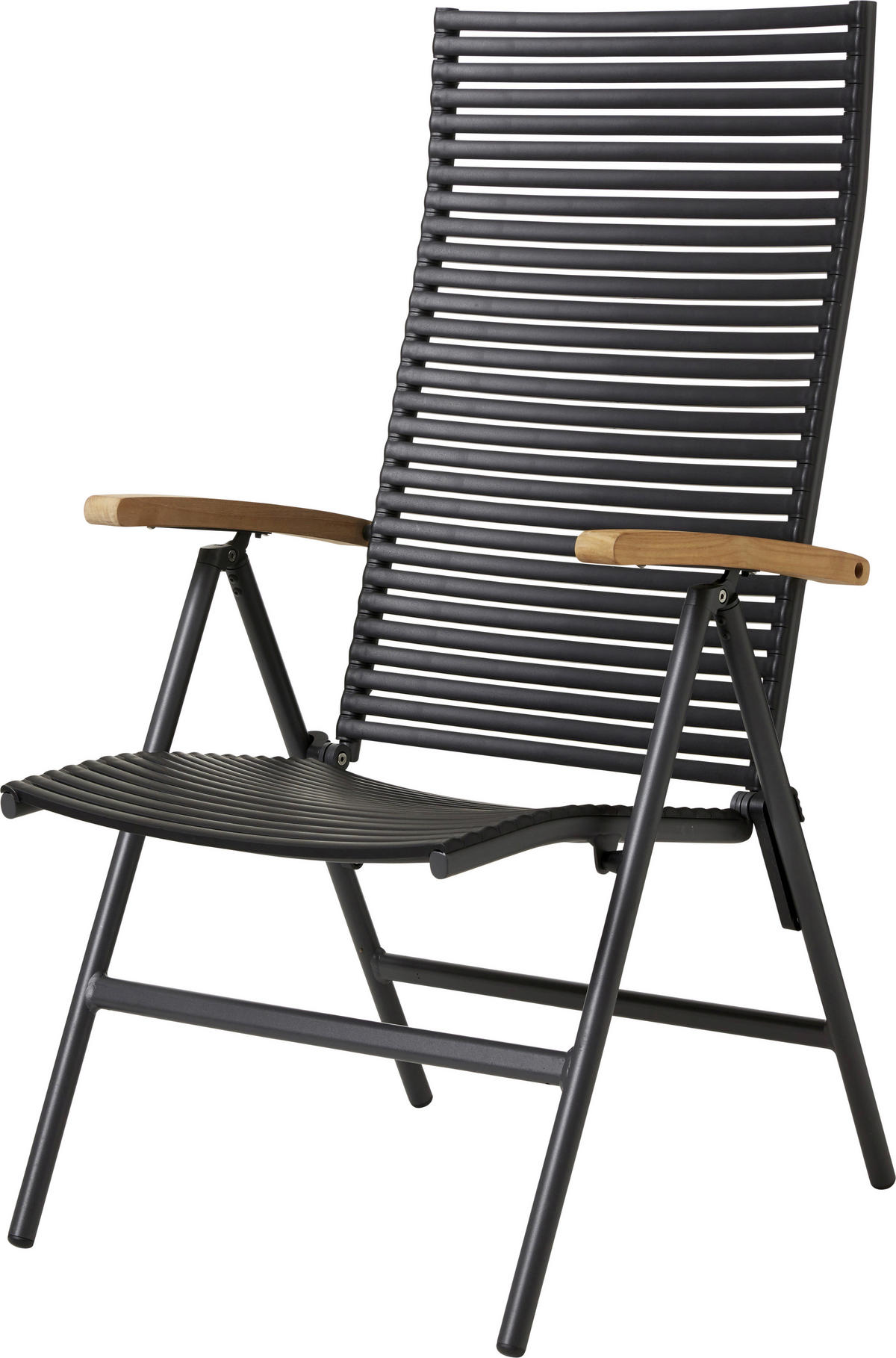 GARTENSTUHL Anthrazit, Schwarz, Teakfarben  - Anthrazit/Schwarz, KONVENTIONELL, Holz/Kunststoff (60/111/72cm) - Gardenson