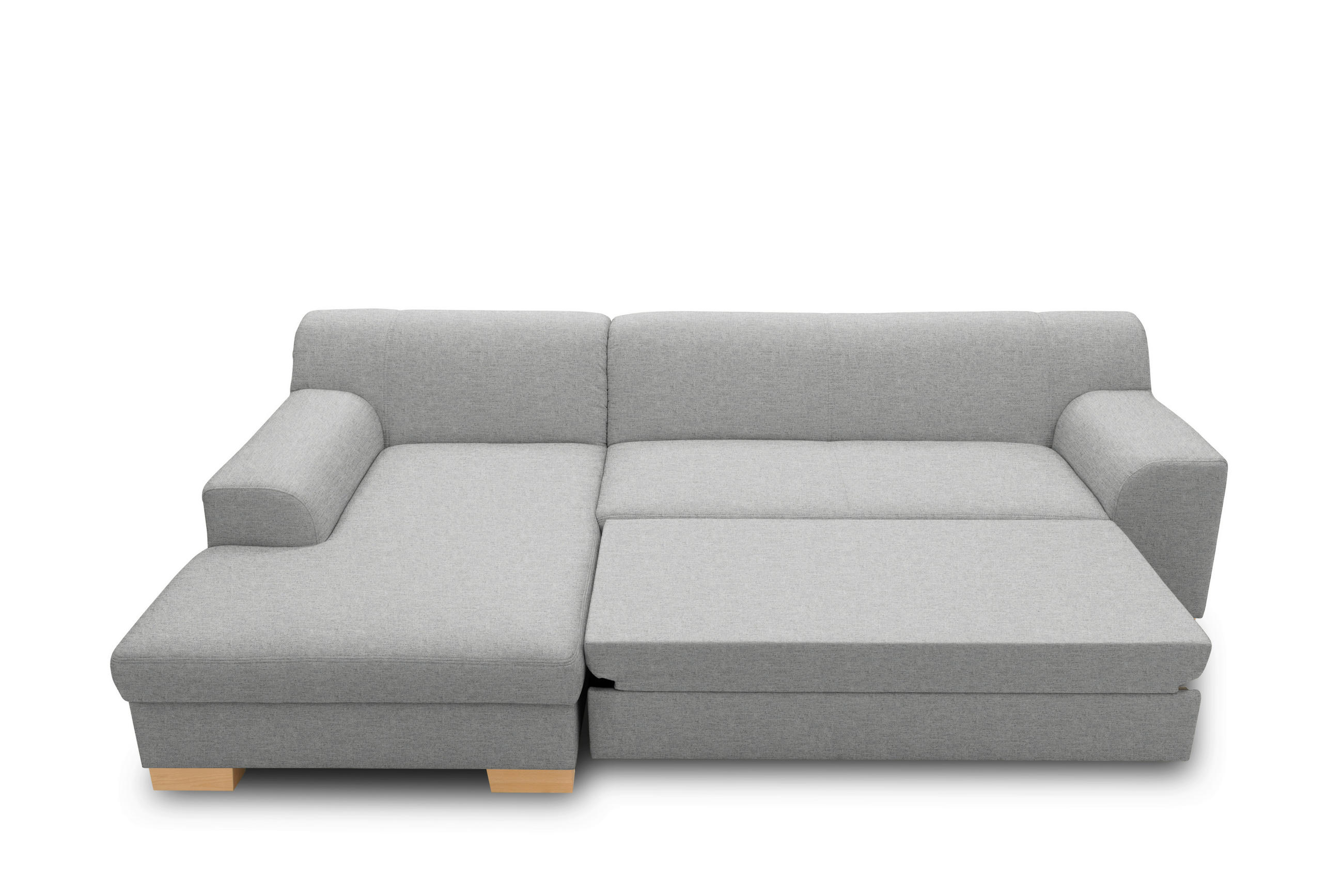 ECKSCHLAFSOFA  TINOS Silberfarben Webstoff  - Beige/Silberfarben, Basics, Textil (273/157cm) - MID.YOU