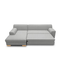 ECKSCHLAFSOFA  TINOS Silberfarben Webstoff  - Beige/Silberfarben, Basics, Textil (273/157cm) - MID.YOU