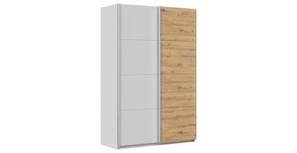 SCHWEBETÜRENSCHRANK  in Eiche Artisan, Seidengrau  - Seidengrau/Alufarben, KONVENTIONELL, Holzwerkstoff/Metall (181/229/62cm) - Xora