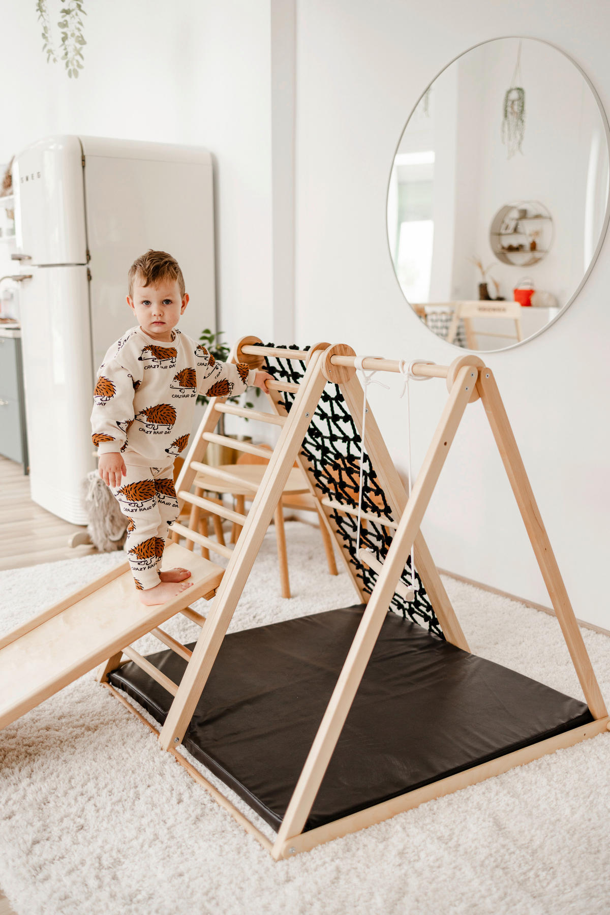 KLETTERGERÜST - Birkefarben/Schwarz, Basics, Holz (105/110/100cm)
