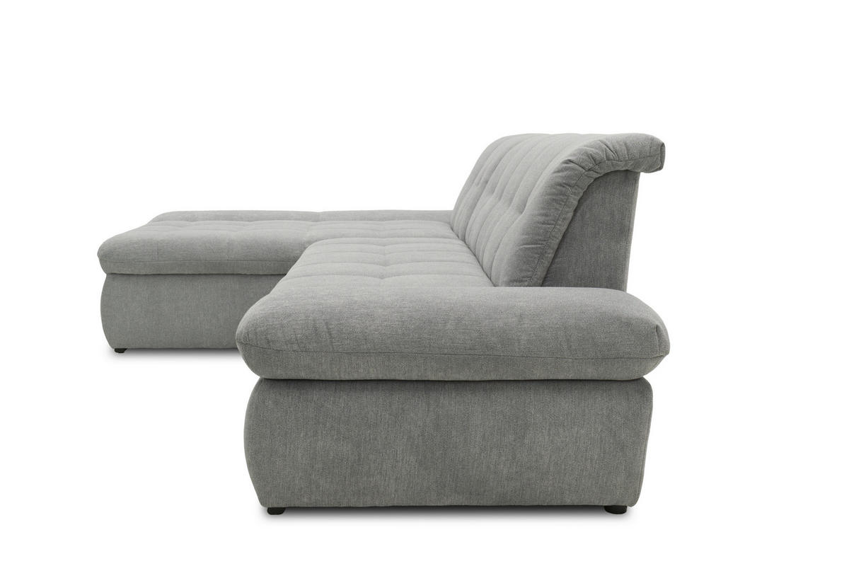 ECKSOFA in Mikrofaser Grau  172/300 cm  - Chromfarben/Grau, KONVENTIONELL, Textil/Metall (172/300cm) - MID.YOU