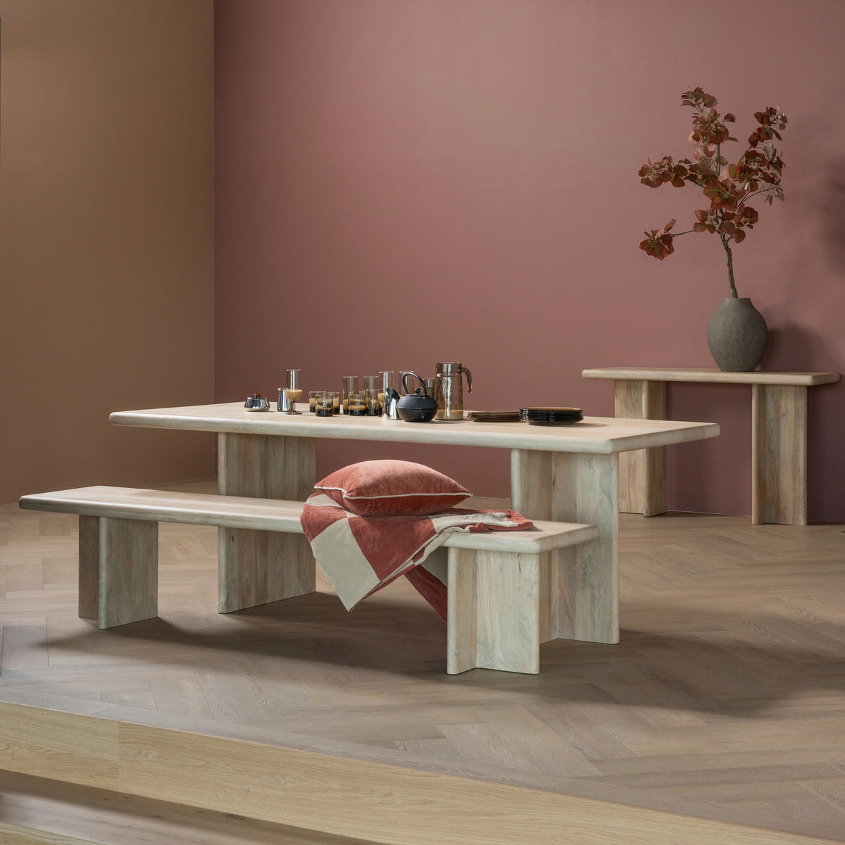 ESSTISCH 220/90/76 cm Echtholz  Holz in verschiedenen Größen erhältlich rechteckig Naturfarben  - Naturfarben, MODERN, Holz (220/90/76cm) - Livetastic