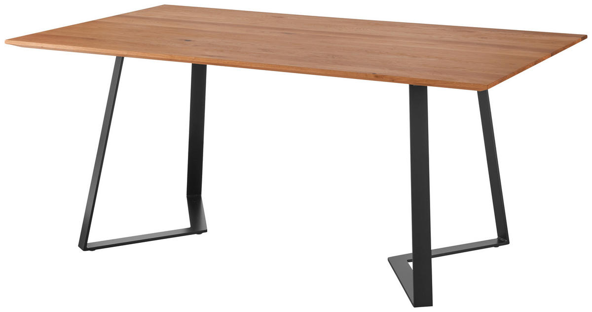ESSTISCH Eiche massiv rechteckig Eichefarben  - Eichefarben/Schwarz, Design, Holz/Metall (200/100/76cm) - Musterring