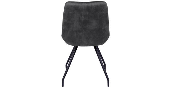 STUHL Samt Grau, Schwarz - Schwarz/Grau, Design, Textil/Metall (51/88/66cm) - Novel