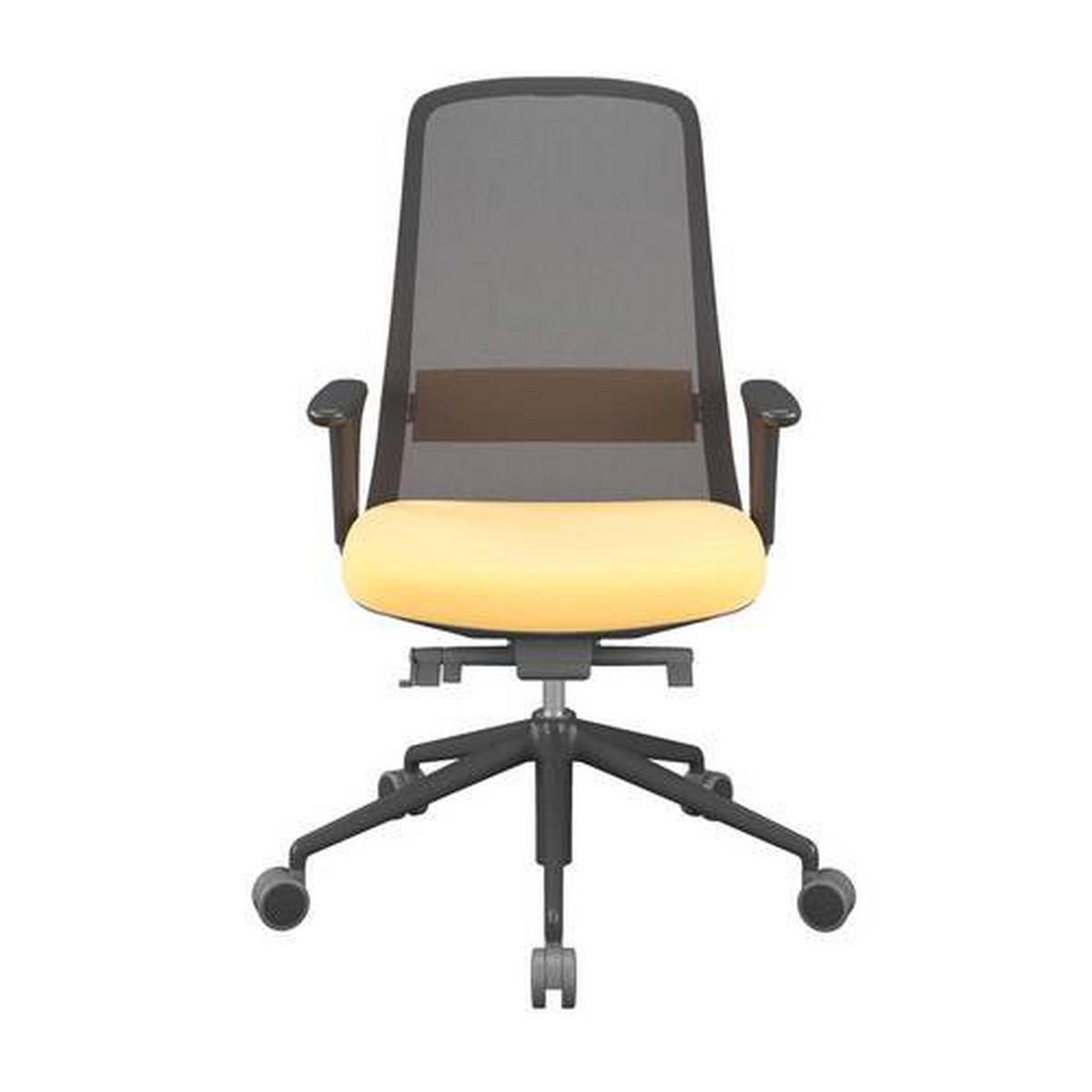 DREHSTUHL Netzbespannung, Webstoff Gelb, Schwarz  - Gelb/Schwarz, MODERN, Kunststoff/Textil (70/103-115/70cm)