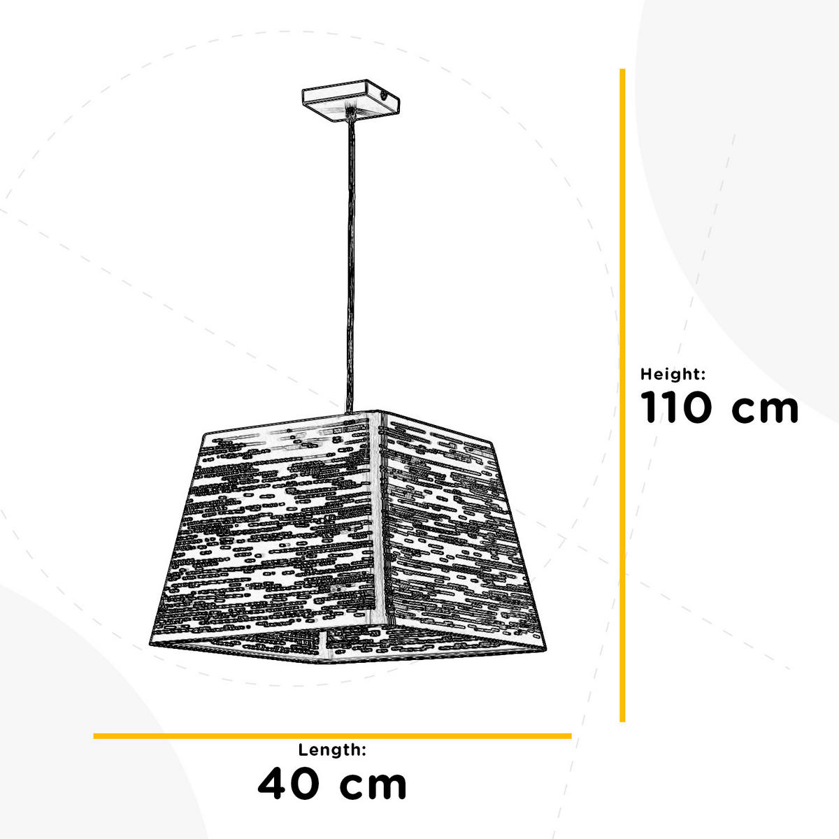 HÄNGELEUCHTE 40/110 cm   - Weiß, Trend, Metall (40/110cm)