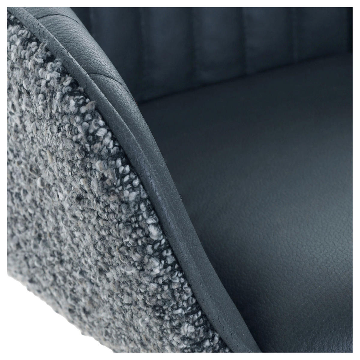 STOLIČKA S PODRÚČKAMI, ženilka, vzhľad kože, čierna, farba duba - čierna/farba duba, Konventionell, drevo/textil (60/83/65cm) - home24