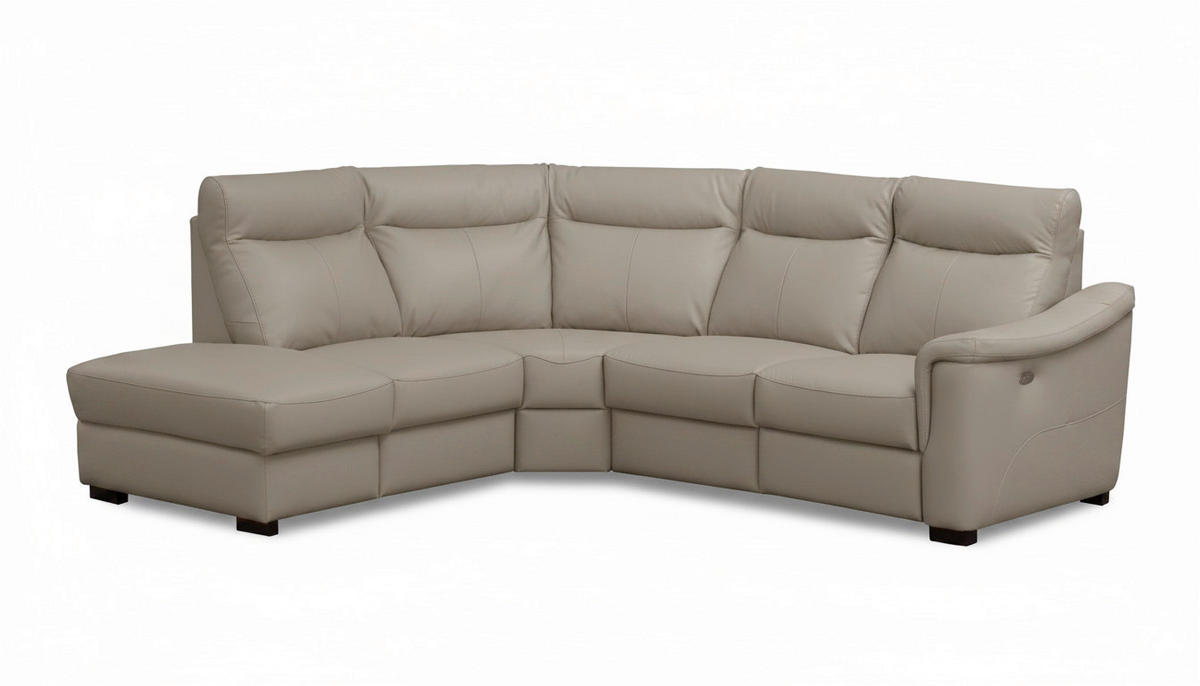 ECKSOFA  in Lederlook Echtleder Schlammfarben  229/260 cm  - Wengefarben/Schlammfarben, Design, Leder/Holz (229/260cm) - Livetastic