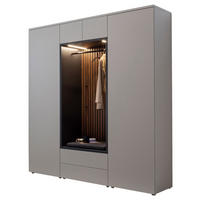 GARDEROBE 5-teilig  in 196/233/59 cm  - Anthrazit/Nussbaumfarben, Design, Holz/Holzwerkstoff (196/233/59cm) - Moderano