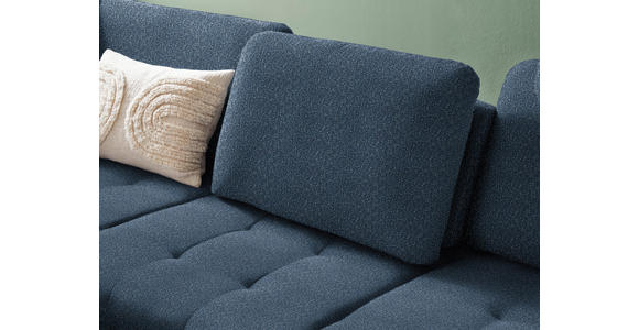 ECKSOFA in Bouclé Blau  - Blau/Schwarz, Natur, Textil/Metall (233/288cm) - Valnatura