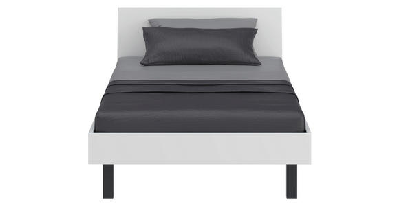 BETT 120/200 cm  in Weiß  - Schwarz/Weiß, Design, Holzwerkstoff/Metall (120/200cm) - Xora