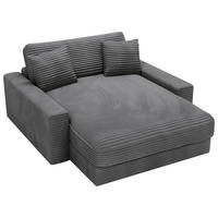 XXL-SESSEL in Cord Dunkelgrau  - Dunkelgrau/Schwarz, Modern, Kunststoff/Textil (160/87/190cm) - Carryhome