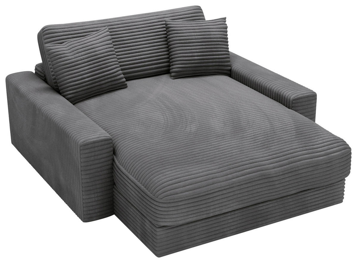 XXL-SESSEL in Cord Dunkelgrau  - Dunkelgrau/Schwarz, Modern, Kunststoff/Textil (160/87/190cm) - Carryhome