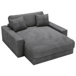 XXL-SESSEL Cord Dunkelgrau    - Dunkelgrau/Schwarz, MODERN, Kunststoff/Textil (160/87/190cm) - Carryhome