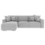 ECKSOFA Grau Cord  - Chromfarben/Grau, KONVENTIONELL, Kunststoff/Textil (195/293cm) - Carryhome