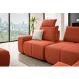 ECKSOFA in Velours Terracotta  - Terracotta/Schwarz, Design, Kunststoff/Textil (326/236cm) - Xora