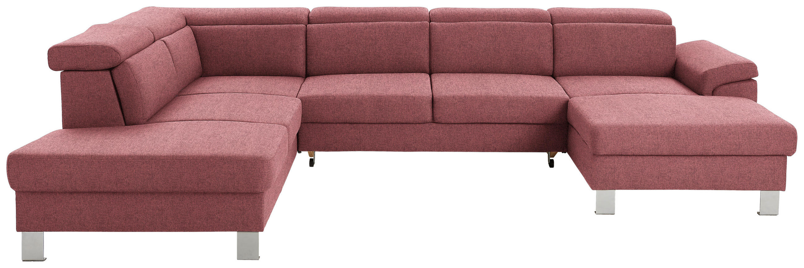 SOFFA i vävt tyg ljusröd  - silver/ljusröd, Design, metall/textil (226/320/168cm) - MID.YOU