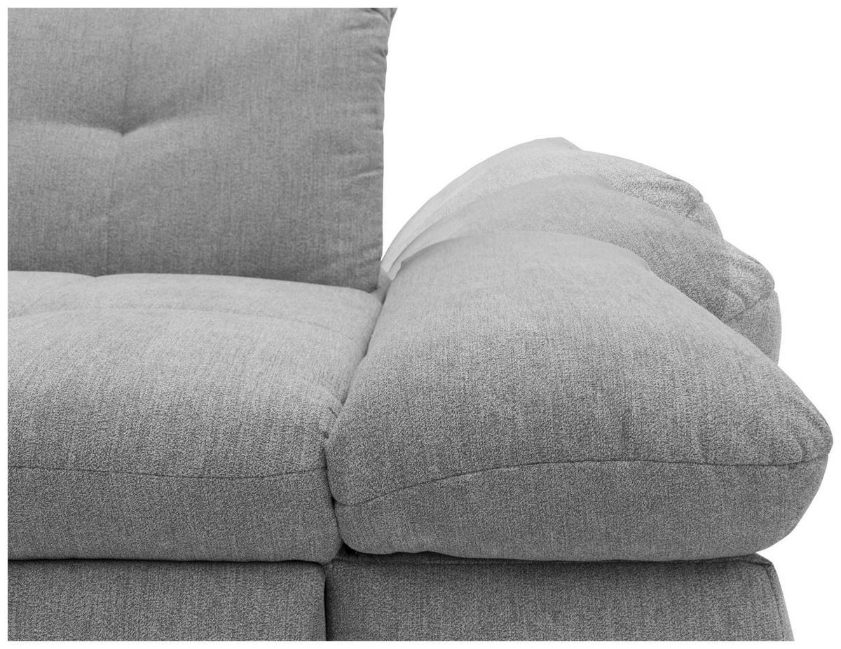 ECKSOFA in Mikrofaser Grau  172/300 cm  - Chromfarben/Grau, KONVENTIONELL, Textil/Metall (172/300cm) - MID.YOU