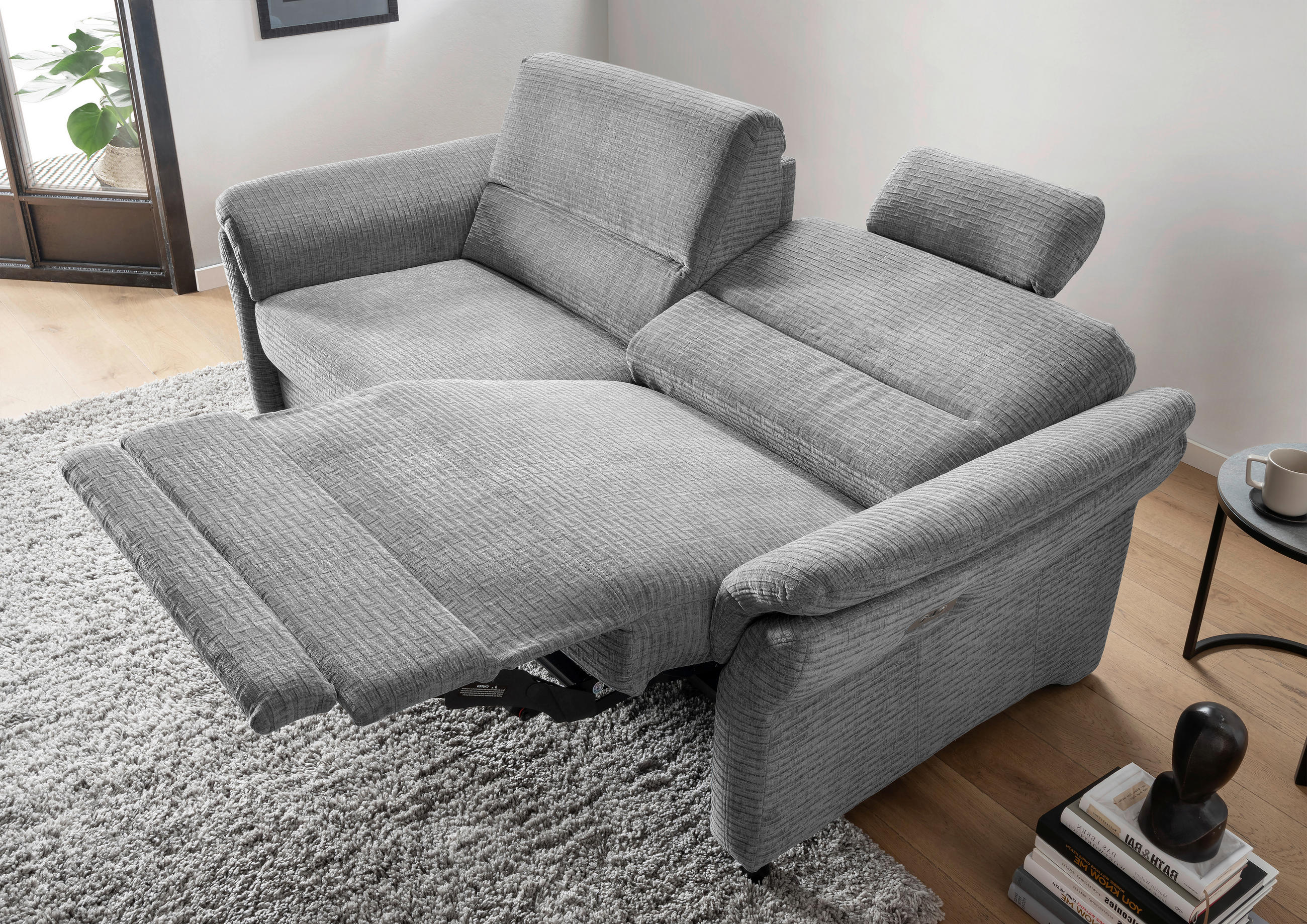 3-SITZER-SOFA in Mikrofaser Grau - Schwarz/Grau, Modern, Holz/Textil (192/90/89cm) - Livetastic