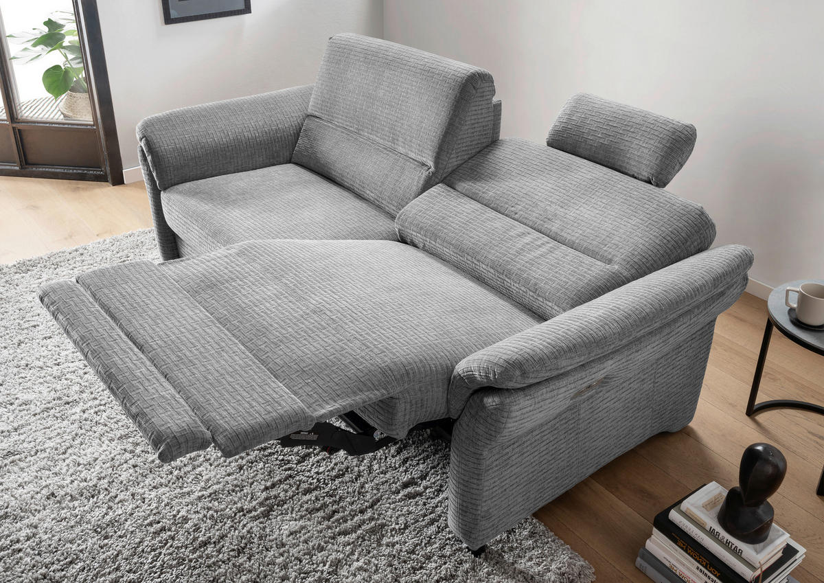 3-SITZER-SOFA in Mikrofaser Grau  - Schwarz/Grau, Modern, Holz/Textil (192/90/89cm) - Livetastic