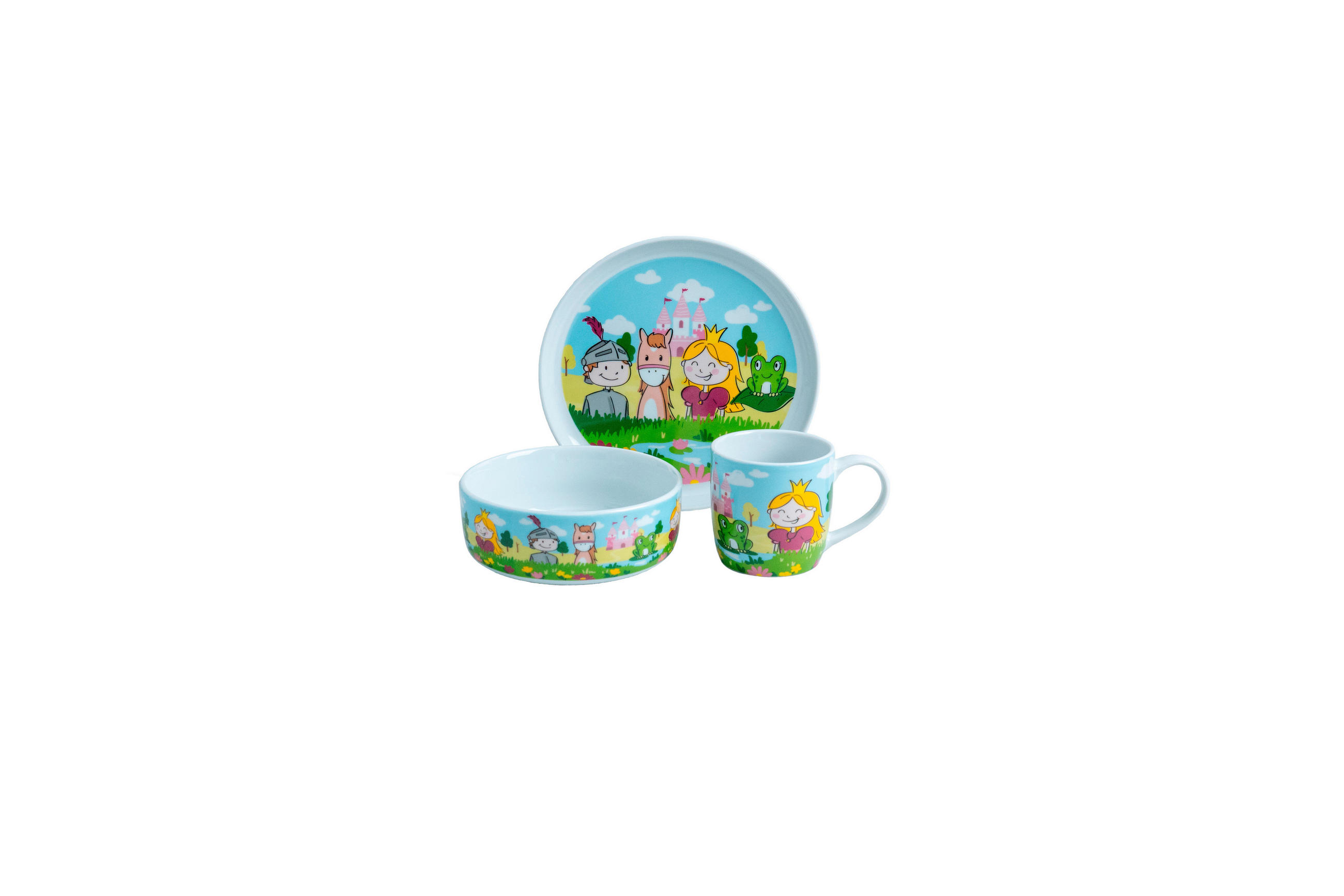 KINDERGESCHIRRSET Porzellan 3-teilig  - Multicolor/Weiß, KONVENTIONELL, Keramik - Van Well