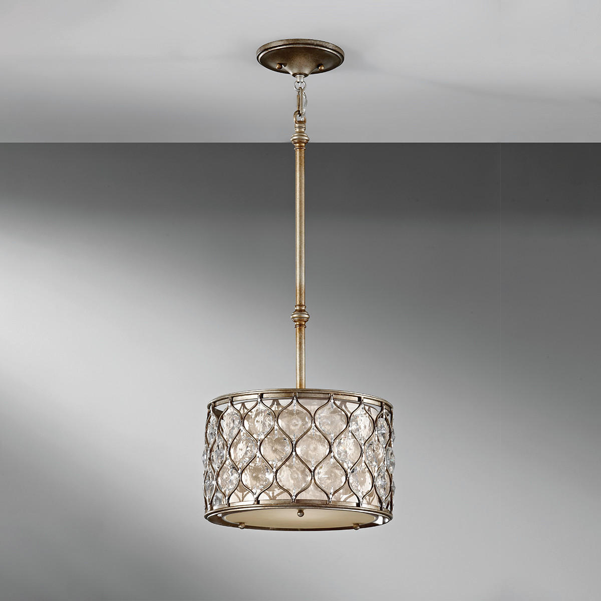 HÄNGLAMPA Elstead Lucia 31.8/36 cm  - silver, Klassisk, metall/glas (31.8/36cm) - Elstead Lighting