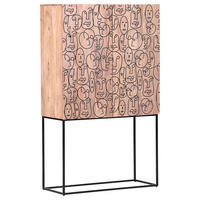 HIGHBOARD  in 90/150/38 cm  - Schwarz/Naturfarben, LIFESTYLE, Holz/Metall (90/150/38cm) - Landscape