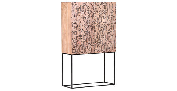 HIGHBOARD  in 90/150/38 cm  - Schwarz/Naturfarben, LIFESTYLE, Holz/Metall (90/150/38cm) - Landscape