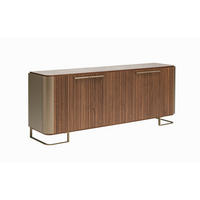 TÁLALÓSZEKRÉNY 210/83/48 cm  - Pezsgő/diószínű, Konventionell, bőr/kő (210/83/48cm) - Novel