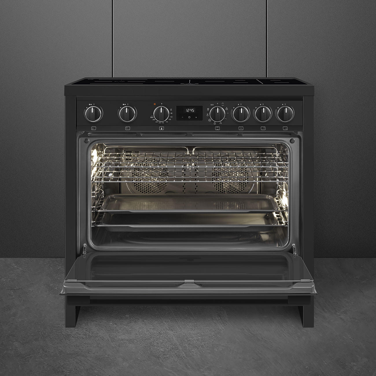 HERD B95IMAN9  - Anthrazit, Basics, Glas/Metall (90/90/60cm) - SMEG