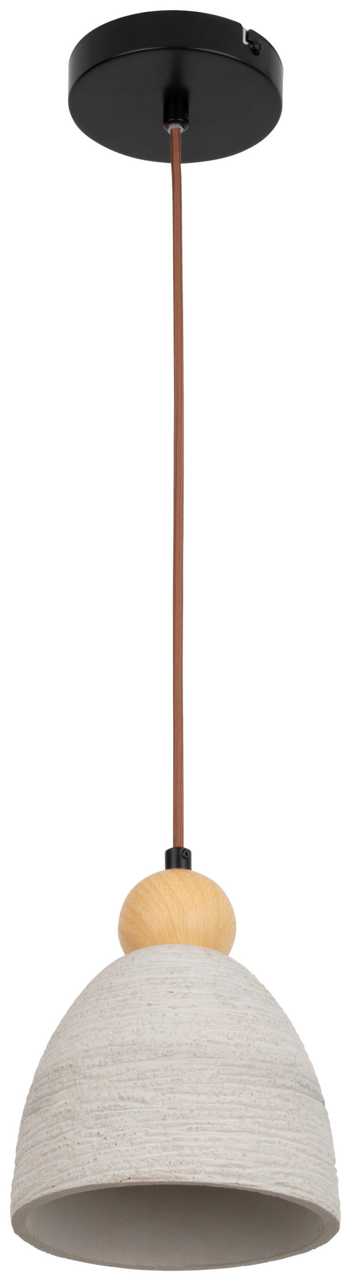 HÄNGELEUCHTE 16/120 cm   - Eichefarben/Grau, Design, Stein/Metall (16/120cm) - Collet's Monde