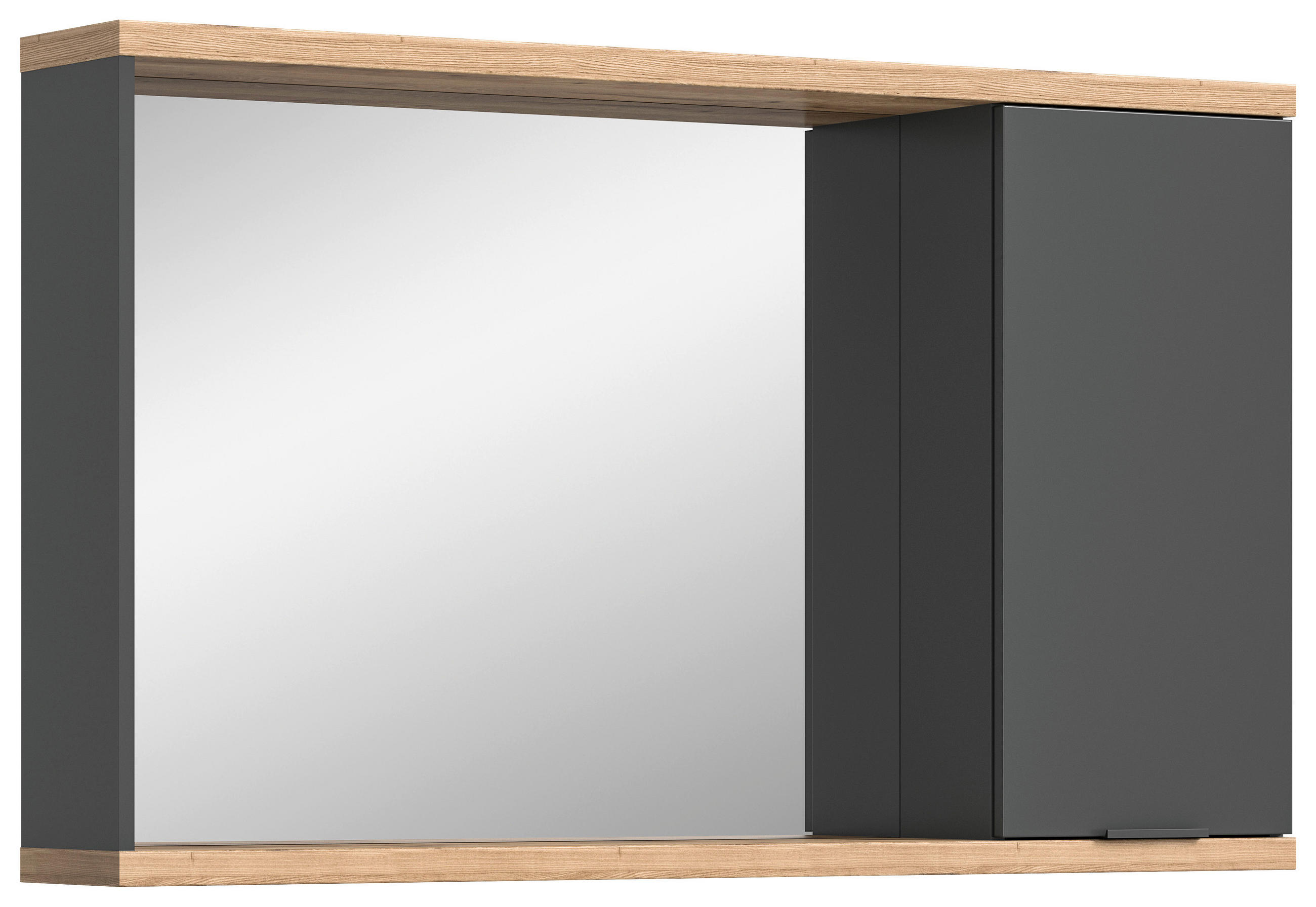 SPIEGELSCHRANK 130/76/20 cm  - Anthrazit/Schwarz, Basics, Glas/Holzwerkstoff (130/76/20cm) - MID.YOU