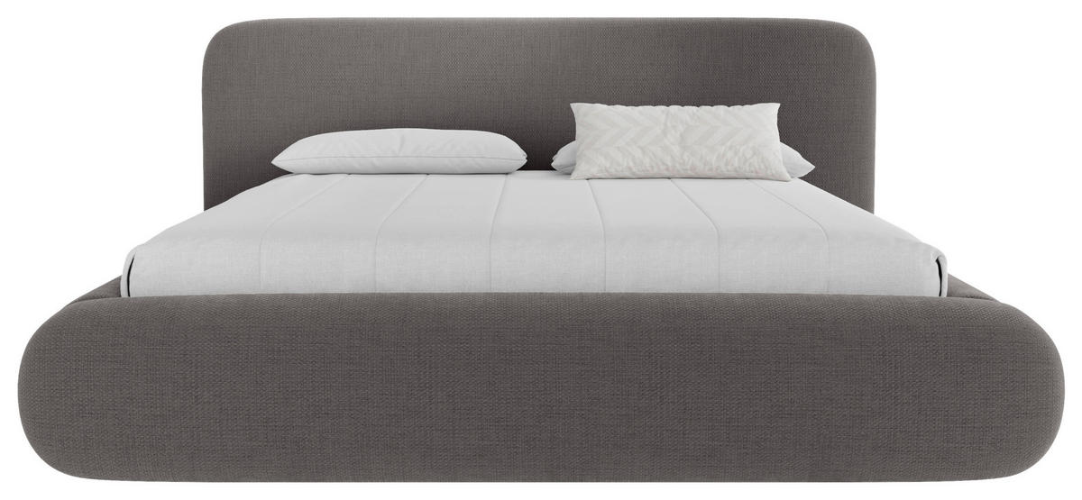 POLSTERBETT 160/200 cm,  in Anthrazit, gepolstertes Kopfteil, Lattenrost, Bettkasten,  - Anthrazit/Schwarz, Design, Holz/Textil (160/200cm) - Chameo