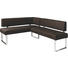 ECKBANK 165/206 cm in Braun, Chromfarben - Chromfarben/Braun, Design, Leder/Metall (165/206cm) - Novel ECKBANK 165/206 cm in Braun, Chromfarben - Chromfarben/Braun, Design, Leder/Metall (165/206cm) - Novel