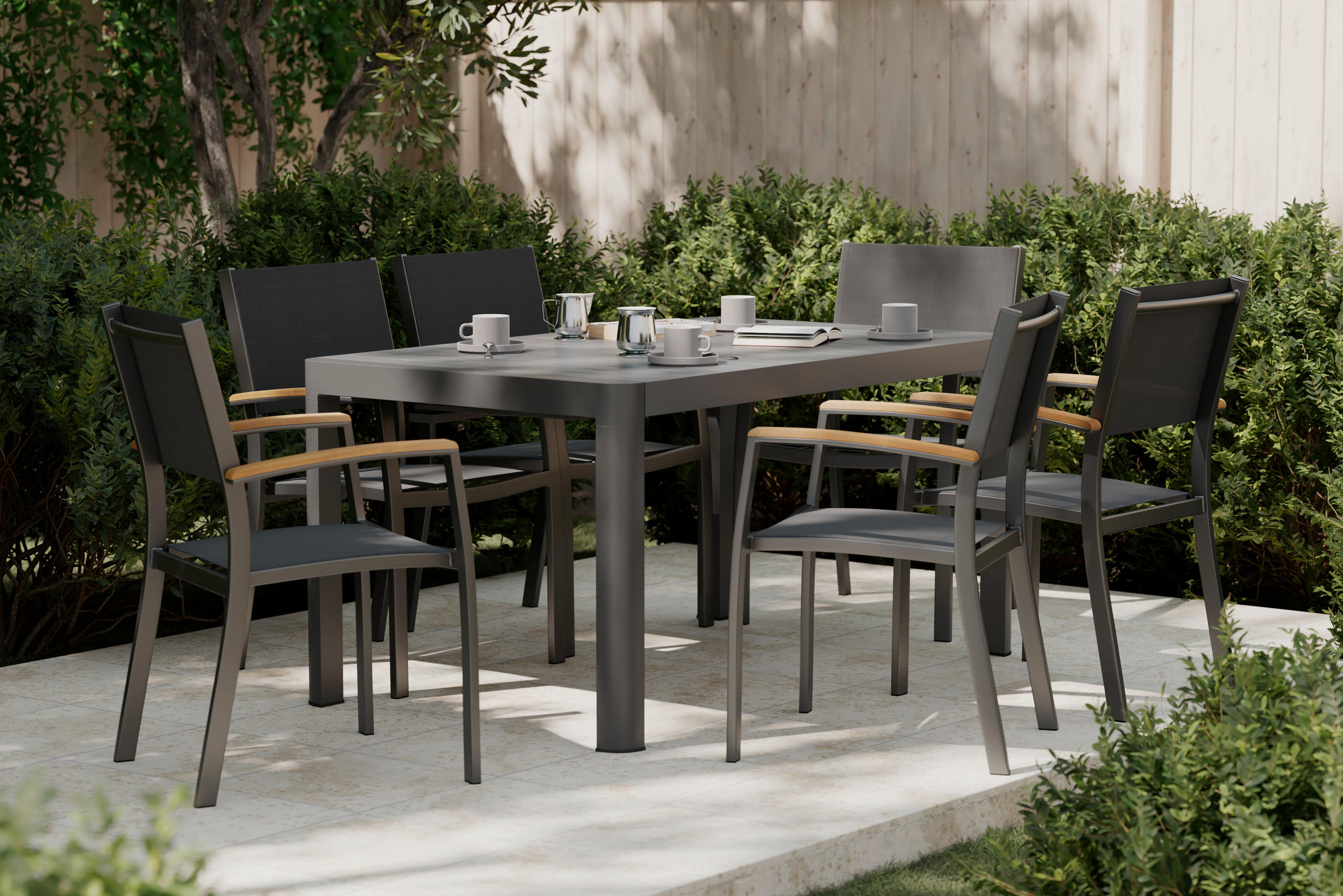 GARTENTISCH 150-210/90/75 cm Metall rechteckig  - Anthrazit, MODERN, Metall (150-210/90/75cm) - Ambia Garden