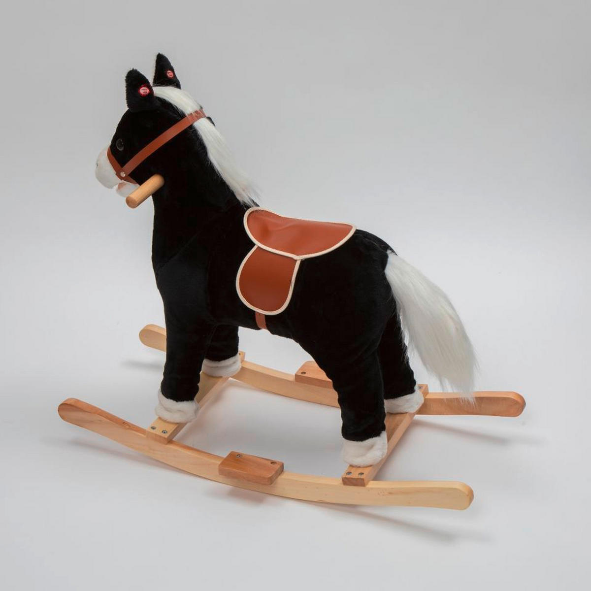 GUGALNI KONJIČEK - črna/večbarvno, Basics, kovina/tekstil (31/62/74cm)