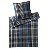 BETTWÄSCHE Checks Makosatin 200/200 cm  - Blau/Dunkelblau, Basics, Textil (200/200cm) - Joop!