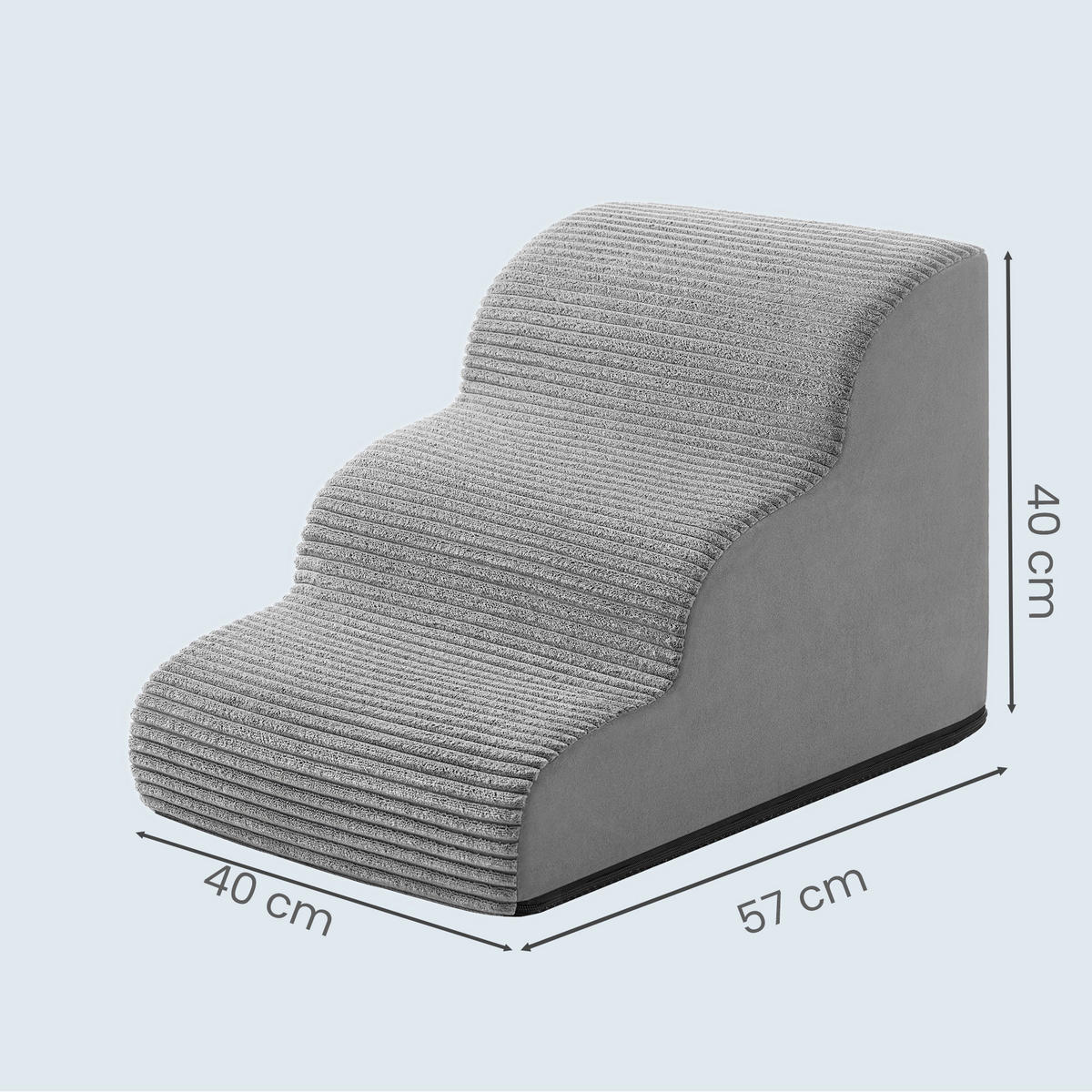 TIERTREPPE - Grau, Trend, Kunststoff/Textil (57/40/40cm) - Boxxx