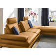 ECKSOFA in Echtleder Currygelb  308/195 cm  - Currygelb/Schwarz, Design, Leder/Metall (308/195cm) - Dieter Knoll